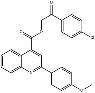 2-(4-chlorophenyl)-2-oxoethyl 2-(4-methoxyphenyl)-4-quinolinecarboxylate Struktur