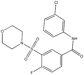 N-(3-chlorophenyl)-4-fluoro-3-(4-morpholinylsulfonyl)benzamide Struktur