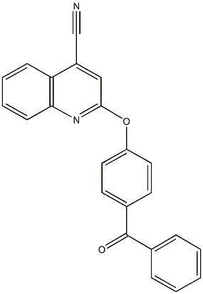 2-(4-benzoylphenoxy)-4-quinolinecarbonitrile Struktur