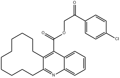 2-(4-chlorophenyl)-2-oxoethyl 6,7,8,9,10,11,12,13,14,15-decahydrocyclododeca[b]quinoline-16-carboxylate Struktur