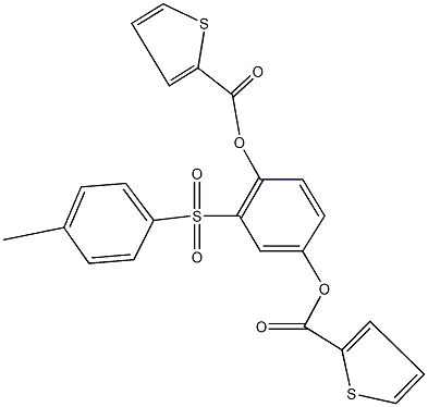 2-[(4-methylphenyl)sulfonyl]-4-[(2-thienylcarbonyl)oxy]phenyl 2-thiophenecarboxylate Struktur