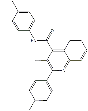 N-(3,4-dimethylphenyl)-3-methyl-2-(4-methylphenyl)-4-quinolinecarboxamide Struktur