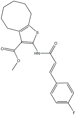 methyl 2-{[3-(4-fluorophenyl)acryloyl]amino}-4,5,6,7,8,9-hexahydrocycloocta[b]thiophene-3-carboxylate Struktur