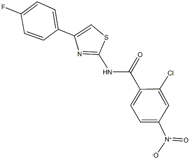 2-chloro-N-[4-(4-fluorophenyl)-1,3-thiazol-2-yl]-4-nitrobenzamide Struktur