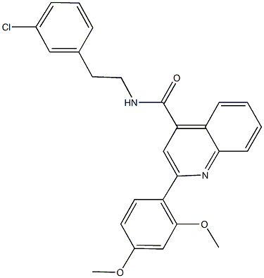 N-[2-(3-chlorophenyl)ethyl]-2-(2,4-dimethoxyphenyl)-4-quinolinecarboxamide Struktur