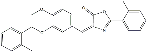 4-{4-methoxy-3-[(2-methylbenzyl)oxy]benzylidene}-2-(2-methylphenyl)-1,3-oxazol-5(4H)-one Struktur