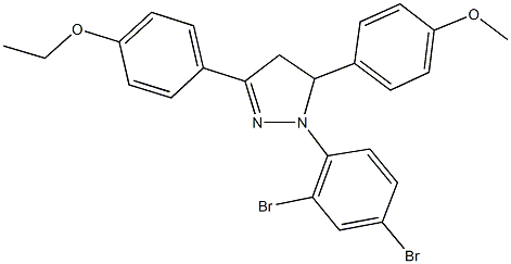 1-(2,4-dibromophenyl)-3-(4-ethoxyphenyl)-5-(4-methoxyphenyl)-4,5-dihydro-1H-pyrazole Struktur