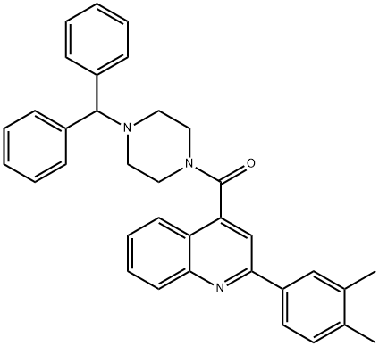 4-[(4-benzhydryl-1-piperazinyl)carbonyl]-2-(3,4-dimethylphenyl)quinoline Struktur