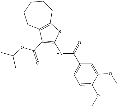 isopropyl 2-[(3,4-dimethoxybenzoyl)amino]-5,6,7,8-tetrahydro-4H-cyclohepta[b]thiophene-3-carboxylate Struktur