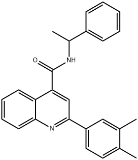 2-(3,4-dimethylphenyl)-N-(1-phenylethyl)-4-quinolinecarboxamide Struktur