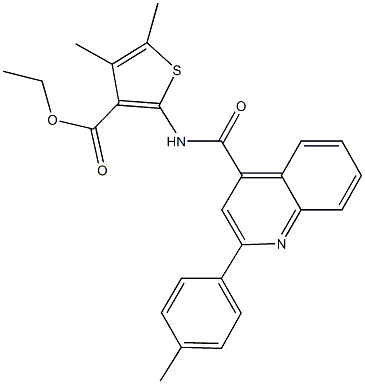 ethyl 4,5-dimethyl-2-({[2-(4-methylphenyl)-4-quinolinyl]carbonyl}amino)-3-thiophenecarboxylate Struktur