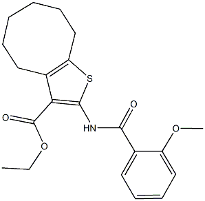 ethyl 2-[(2-methoxybenzoyl)amino]-4,5,6,7,8,9-hexahydrocycloocta[b]thiophene-3-carboxylate Struktur