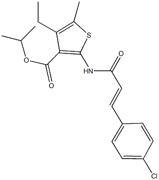 isopropyl 2-{[3-(4-chlorophenyl)acryloyl]amino}-4-ethyl-5-methyl-3-thiophenecarboxylate Struktur