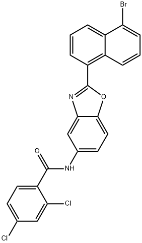 N-[2-(5-bromo-1-naphthyl)-1,3-benzoxazol-5-yl]-2,4-dichlorobenzamide Struktur