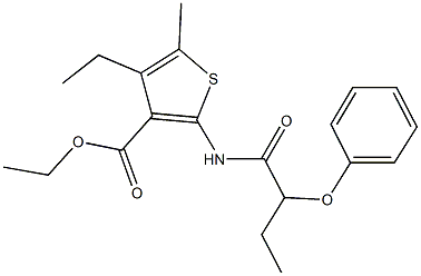 ethyl 4-ethyl-5-methyl-2-[(2-phenoxybutanoyl)amino]-3-thiophenecarboxylate Struktur