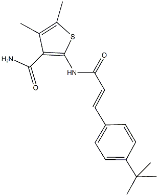 2-{[3-(4-tert-butylphenyl)acryloyl]amino}-4,5-dimethyl-3-thiophenecarboxamide Struktur