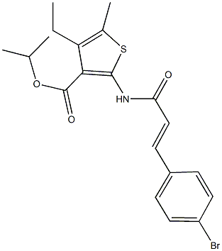 isopropyl 2-{[3-(4-bromophenyl)acryloyl]amino}-4-ethyl-5-methyl-3-thiophenecarboxylate Struktur