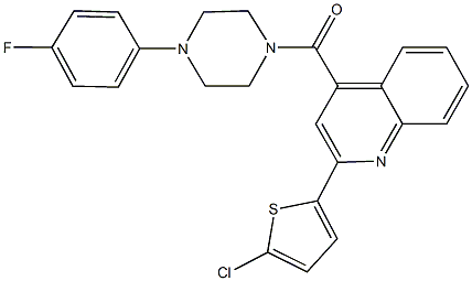 2-(5-chloro-2-thienyl)-4-{[4-(4-fluorophenyl)-1-piperazinyl]carbonyl}quinoline Struktur