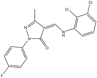 4-[(2,3-dichloroanilino)methylene]-2-(4-fluorophenyl)-5-methyl-2,4-dihydro-3H-pyrazol-3-one Struktur