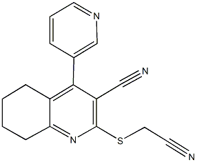 2-[(cyanomethyl)sulfanyl]-4-(3-pyridinyl)-5,6,7,8-tetrahydro-3-quinolinecarbonitrile Struktur