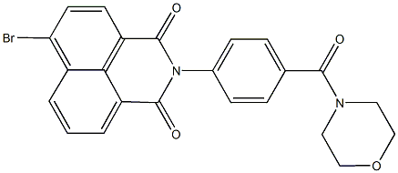 6-bromo-2-[4-(4-morpholinylcarbonyl)phenyl]-1H-benzo[de]isoquinoline-1,3(2H)-dione Struktur