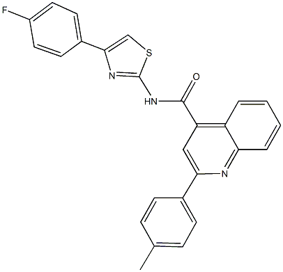 N-[4-(4-fluorophenyl)-1,3-thiazol-2-yl]-2-(4-methylphenyl)-4-quinolinecarboxamide Struktur