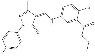 ethyl 2-chloro-5-({[1-(4-fluorophenyl)-3-methyl-5-oxo-1,5-dihydro-4H-pyrazol-4-ylidene]methyl}amino)benzoate Struktur