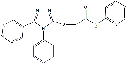 2-{[4-phenyl-5-(4-pyridinyl)-4H-1,2,4-triazol-3-yl]sulfanyl}-N-(2-pyridinyl)acetamide Struktur