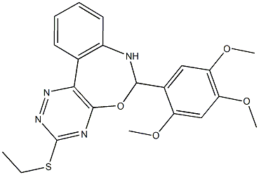 3-(ethylsulfanyl)-6-(2,4,5-trimethoxyphenyl)-6,7-dihydro[1,2,4]triazino[5,6-d][3,1]benzoxazepine Struktur