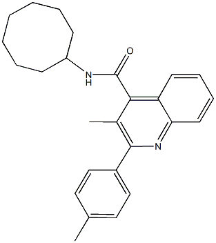 N-cyclooctyl-3-methyl-2-(4-methylphenyl)-4-quinolinecarboxamide Struktur