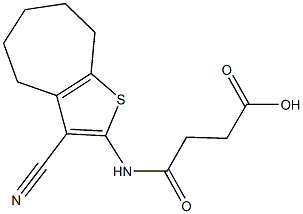 4-[(3-cyano-5,6,7,8-tetrahydro-4H-cyclohepta[b]thien-2-yl)amino]-4-oxobutanoic acid Struktur