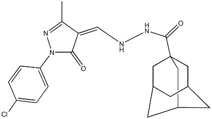 N'-{[1-(4-chlorophenyl)-3-methyl-5-oxo-1,5-dihydro-4H-pyrazol-4-ylidene]methyl}-1-adamantanecarbohydrazide Struktur