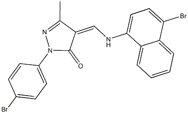 4-{[(4-bromo-1-naphthyl)amino]methylene}-2-(4-bromophenyl)-5-methyl-2,4-dihydro-3H-pyrazol-3-one Struktur