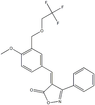 4-{4-methoxy-3-[(2,2,2-trifluoroethoxy)methyl]benzylidene}-3-phenyl-5(4H)-isoxazolone Struktur