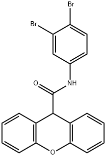 N-(3,4-dibromophenyl)-9H-xanthene-9-carboxamide Struktur