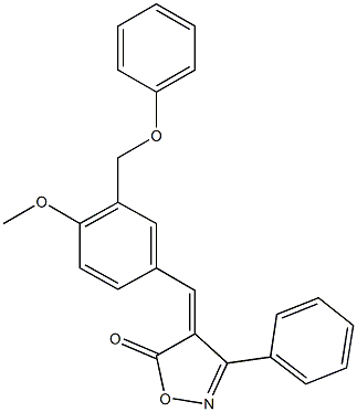 4-[4-methoxy-3-(phenoxymethyl)benzylidene]-3-phenyl-5(4H)-isoxazolone Struktur