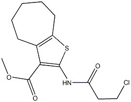 methyl 2-[(3-chloropropanoyl)amino]-5,6,7,8-tetrahydro-4H-cyclohepta[b]thiophene-3-carboxylate Struktur