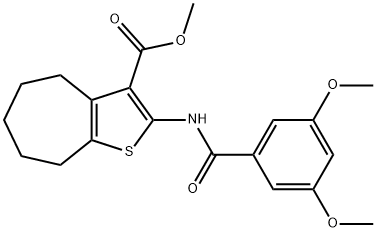 methyl 2-[(3,5-dimethoxybenzoyl)amino]-5,6,7,8-tetrahydro-4H-cyclohepta[b]thiophene-3-carboxylate Struktur