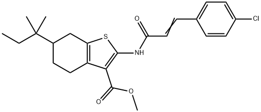 methyl 2-{[3-(4-chlorophenyl)acryloyl]amino}-6-tert-pentyl-4,5,6,7-tetrahydro-1-benzothiophene-3-carboxylate Struktur