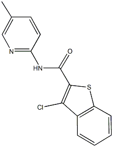 3-chloro-N-(5-methyl-2-pyridinyl)-1-benzothiophene-2-carboxamide Struktur