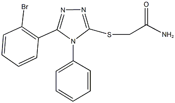 2-{[5-(2-bromophenyl)-4-phenyl-4H-1,2,4-triazol-3-yl]sulfanyl}acetamide Struktur