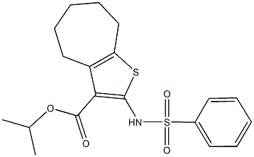 isopropyl 2-[(phenylsulfonyl)amino]-5,6,7,8-tetrahydro-4H-cyclohepta[b]thiophene-3-carboxylate Struktur