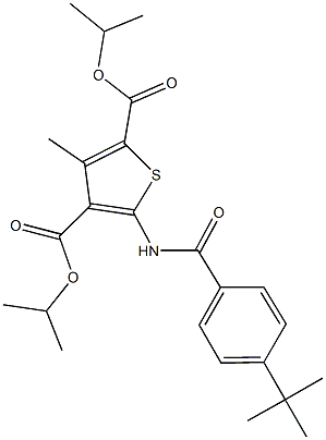 diisopropyl 5-[(4-tert-butylbenzoyl)amino]-3-methyl-2,4-thiophenedicarboxylate Struktur