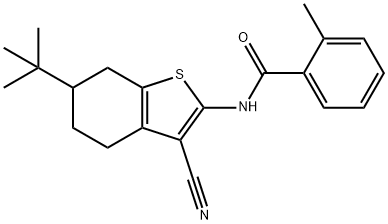 N-[6-(tert-butyl)-3-cyano-4,5,6,7-tetrahydro-1-benzothiophen-2-yl]-2-methylbenzamide Struktur