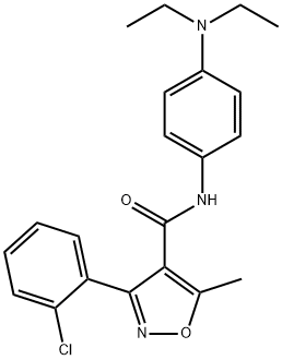 3-(2-chlorophenyl)-N-[4-(diethylamino)phenyl]-5-methyl-4-isoxazolecarboxamide Struktur