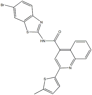 N-(6-bromo-1,3-benzothiazol-2-yl)-2-(5-methyl-2-thienyl)-4-quinolinecarboxamide Struktur