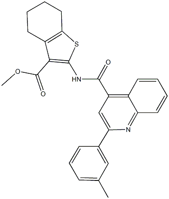 methyl 2-({[2-(3-methylphenyl)-4-quinolinyl]carbonyl}amino)-4,5,6,7-tetrahydro-1-benzothiophene-3-carboxylate Struktur