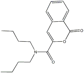 N,N-dibutyl-1-oxo-1H-isochromene-3-carboxamide Struktur