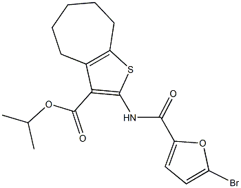 isopropyl 2-[(5-bromo-2-furoyl)amino]-5,6,7,8-tetrahydro-4H-cyclohepta[b]thiophene-3-carboxylate Struktur