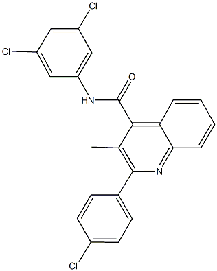 2-(4-chlorophenyl)-N-(3,5-dichlorophenyl)-3-methyl-4-quinolinecarboxamide Struktur